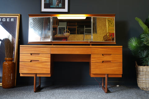 Mid Century Uniflex Unit Furniture Dressing Table & Mirror / Desk