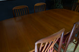 Mid Century TROEDS Large Extending Dining Table with 6 Benny Linden Danish Chairs