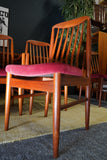 Mid Century TROEDS Large Extending Dining Table with 6 Benny Linden Danish Chairs