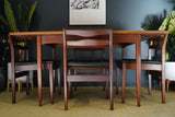 Mid Century A&FH Dining Set Square Extending Table & Four Chairs with Vinyl Seats