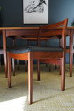 Mid Century A&FH Dining Set Square Extending Table & Four Chairs with Vinyl Seats