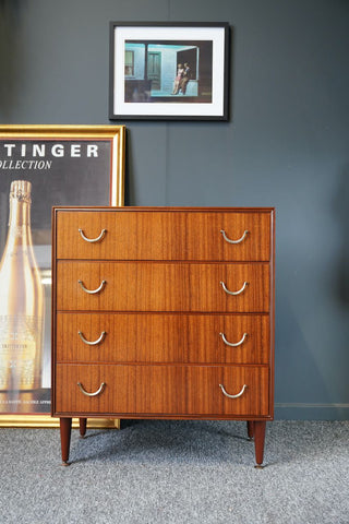 Mid Century 1960s Chest of Drawers on Dansette Legs