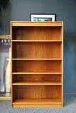 Mid Century Modern Minimalistic Danish Teak Bookcase Wall Unit 1960s 