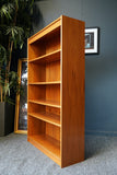 Mid Century Modern Minimalistic Danish Teak Bookcase Wall Unit 1960s 