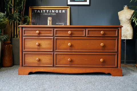 Victorian Style Large Mahogany Set of Long Drawers Sideboard Bedroom Furniture 