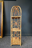 Mid Century 1970s Pair of Small Bamboo Floral Pattern Shelving Bedside Units