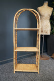 Mid Century 1970s Small Bamboo Floral Pattern Shelving Bedside Unit