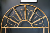 Mid Century 1970s Large Double / King Size Bamboo Peacock / Sunburst Headboard