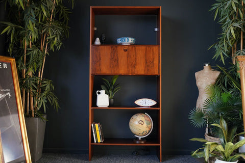 Mid Century Danish Rosewood Room Divider Wall Shelving Unit