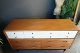 Mid Century Rare G Plan China White Vintage Large Chest of 10 Drawers / Sideboard