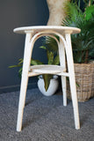 Mid century South Asian Style Bamboo / Rattan Side/End Occasional Table Painted White