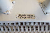 Mid Century Lusty Lloyd Loom Wicker Rattan Woven Small Dressing Table Stool White