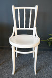 Mid century Pair of White Painted Thonet Bistro Chairs