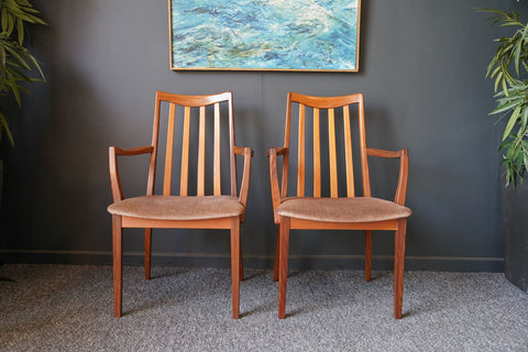 Mid Century 2 x Teak Carver Dining Chairs by Leslie Dandy for G-Plan 1960s Code 2689/33