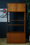 Mid Century G Plan Style Teak Open Backed Wall Unit Bookcase Room Divider