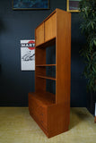 Mid Century G Plan Style Teak Open Backed Wall Unit Bookcase Room Divider