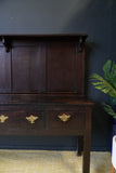 Antique Georgian Solid Oak Potboard Welsh Dresser Kitchen Hallway Brass Detail