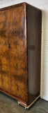 Art Deco Large Wardrobe Walnut & Maple Extending Rail, Cupboards, Shelves, Storage