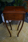 Early Victorian Mahogany Sewing Table / Box Side Table 