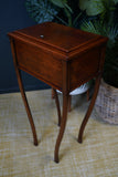 Early Victorian Mahogany Sewing Table / Box Side Table