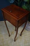 Early Victorian Mahogany Sewing Table / Box Side Table 