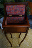Early Victorian Mahogany Sewing Table / Box Side Table 