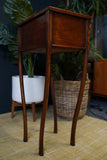 Early Victorian Mahogany Sewing Table / Box Side Table