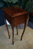 Early Victorian Mahogany Sewing Table / Box Side Table