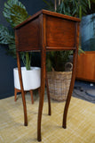 Early Victorian Mahogany Sewing Table / Box Side Table