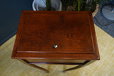 Early Victorian Mahogany Sewing Table / Box Side Table