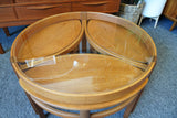 Mid Century Nathan 'Trinity' Circular Nested Coffee Tables with Glass Top