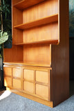 Mid Century Vintage Nathan Wall Unit Bookcase Storage 
