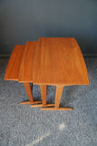 Mid Century Danish Modern Teak Nesting tables Trestle base Set of Three
