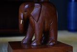Nigerian Mahogany Side Tables with Carved Elephant Base c. 1950-1960s