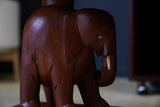 Nigerian Mahogany Side Tables with Carved Elephant Base c. 1950-1960s