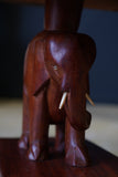Nigerian Mahogany Side Tables with Carved Elephant Base c. 1950-1960s