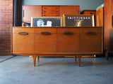 Mid Century Teak Sideboard with Drawers & Cupboards - erfmann-vintage