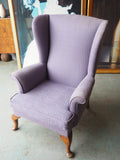 Mid Century Parker Knoll Wingback Armchair in Grey - erfmann-vintage