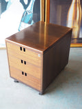 Danish Modern 3-drawer Rosewood Filing Cabinet/Office Unit - erfmann-vintage