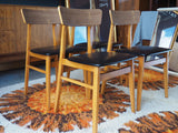 Set of Four Mid Century Retro Danish Style Teak Dining Chairs - erfmann-vintage
