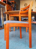 Mid Century Danish Oval Extendable Teak Dining Table & Four Chairs - erfmann-vintage