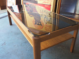 Vintage Retro Rectangular Glass Topped Teak Coffee Table - erfmann-vintage