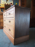 Late Victorian Satin Walnut Chest of Four Drawers with brass handles - erfmann-vintage