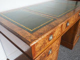 Victorian Circa 1870s Pedestal Desk In Burr Olive Ash - erfmann-vintage