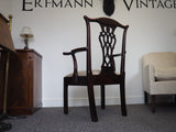 Early 19th Century Oak Elbow Occasional Chair Reupholstered - erfmann-vintage