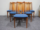 Set Of 6 Mid Century 1970s Kofod Larsen G Plan Teak Dining Chairs Reupholstered - erfmann-vintage