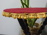 Antique Gypsy Table Early 20th C With Red Velvet Top - erfmann-vintage