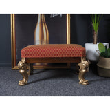 Handmade Footstool Antique Baroque Style Ornate Gold Legs & Feet