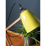 Mid Century Vintage Habitat Yellow Angled Lamp with Wooden Arm PAT Tested