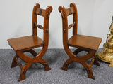 Antique Pugin Style Gothic Revival Oak Occasional Chairs - erfmann-vintage